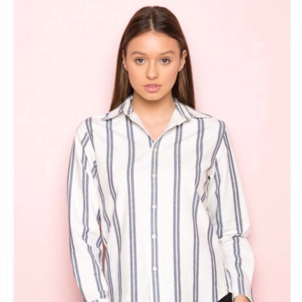 Brandy Melville Button Down Striped Shirt